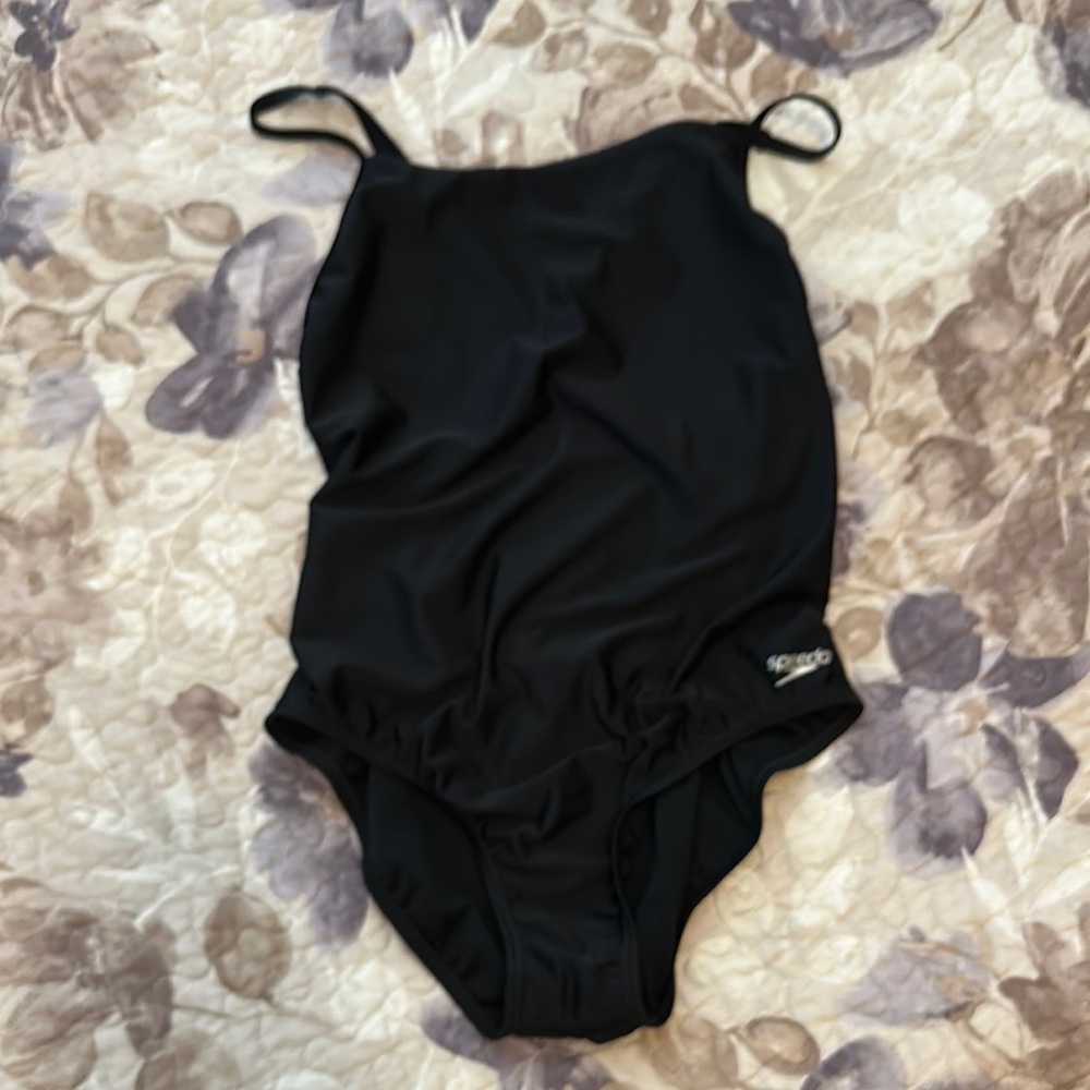 Speedo Black Bodysuit One Piece Swimsuit